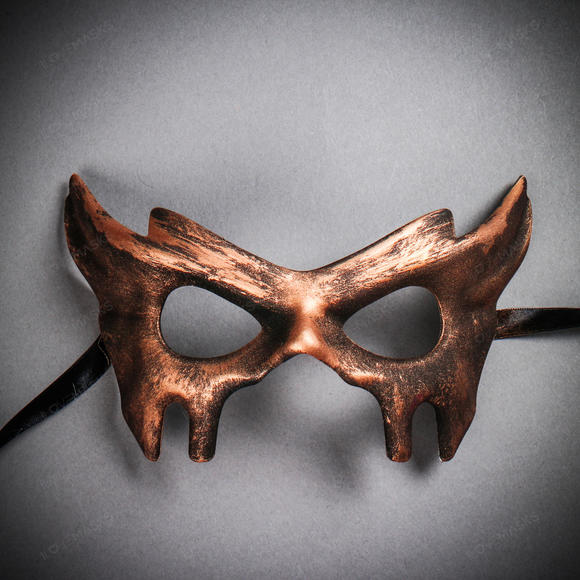 Devil Halloween Masquerade Eye Mask - Black Copper - Picture 1 of 5